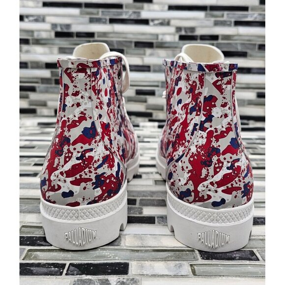 Palladium Pampa Hi White Camo French Unisex Combat Rain Boots - Picture 6 of 11